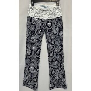 VTG Chatoyant Bootcut Bottoms  Sz Medium Leggings Lace Waist Y2K Yoga USA